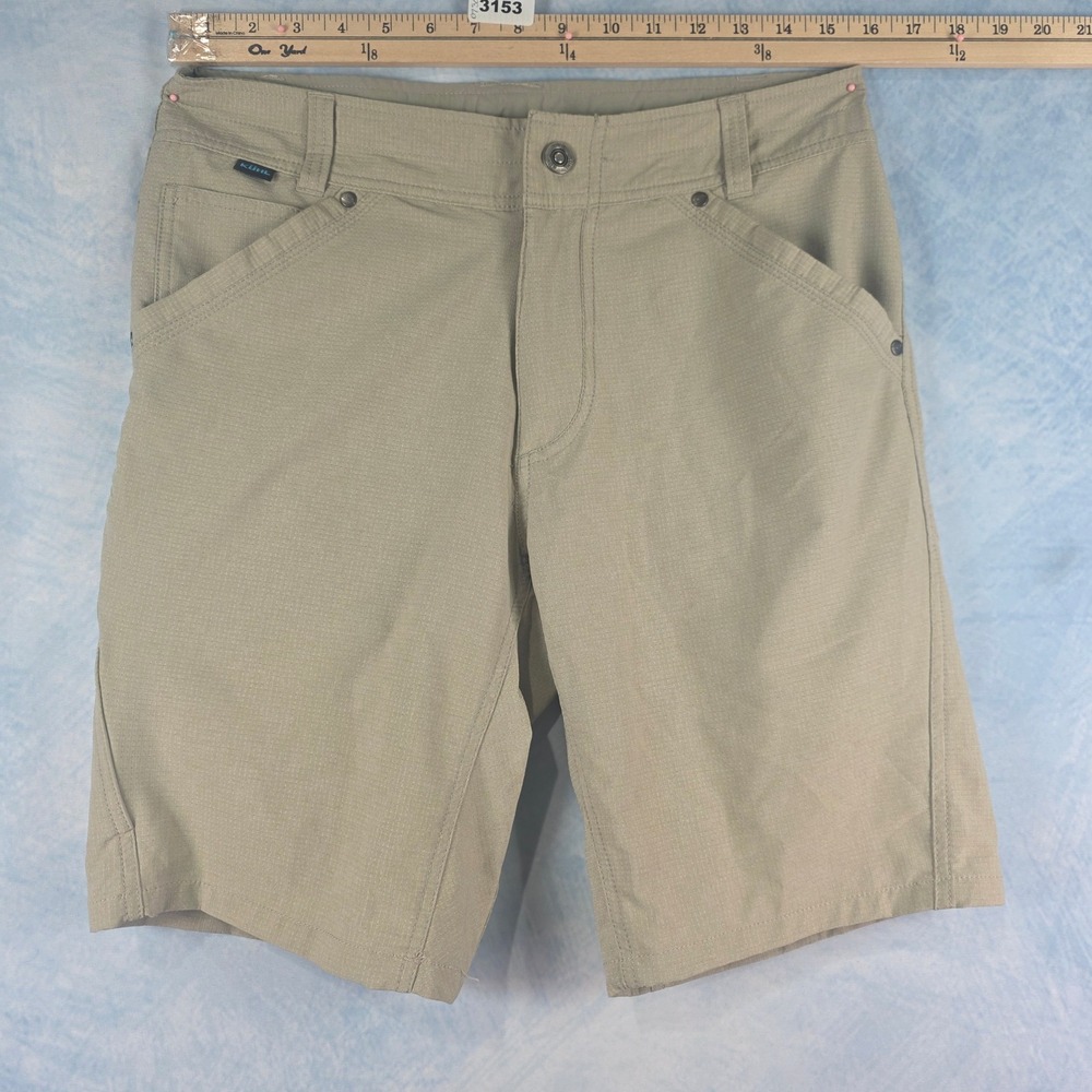 Kuhl Renegade Khaki Tan Technical Hiking Shorts M 30 Outdoor Cargo Lightweight